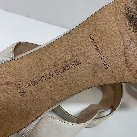 Manolo Blahnik Ivory Strappy Heels - Picture 3 of 9